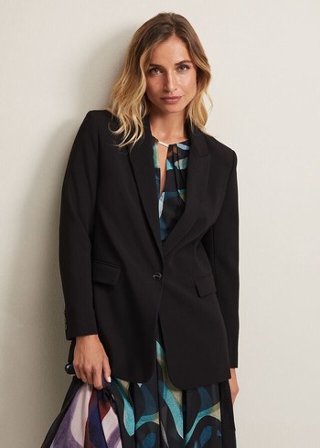 Phase Eight Neah Crepe Jackets Black Australia | DG8901463